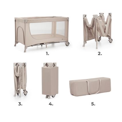 KINDERKRAFT - Cestovná postieľka JOY 2 béžová