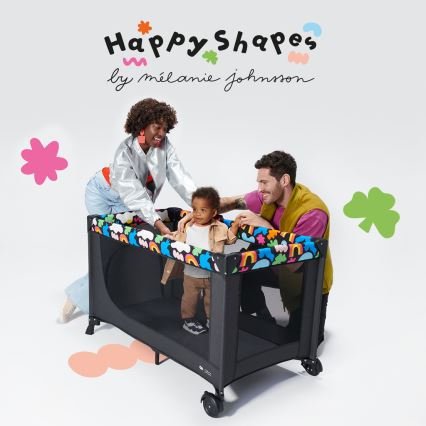 KINDERKRAFT - Cestovná postieľka JOY 2 Happy shapes