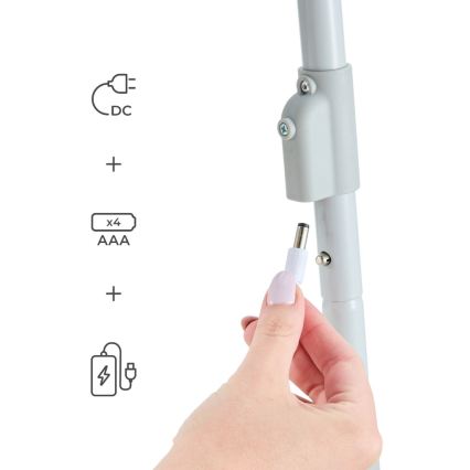 KINDERKRAFT - Detská hojdačka s melódiou SWINGEE sivá 4xAAA/230V