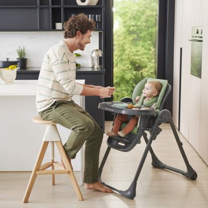 KINDERKRAFT - Detská jedálenská stolička 2v1 TUMMIE zelená