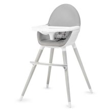 KINDERKRAFT - Detská jedálenská stolička FINI šedá/biela