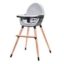 KINDERKRAFT - Detská jedálenská stolička FINI šedá/čierna
