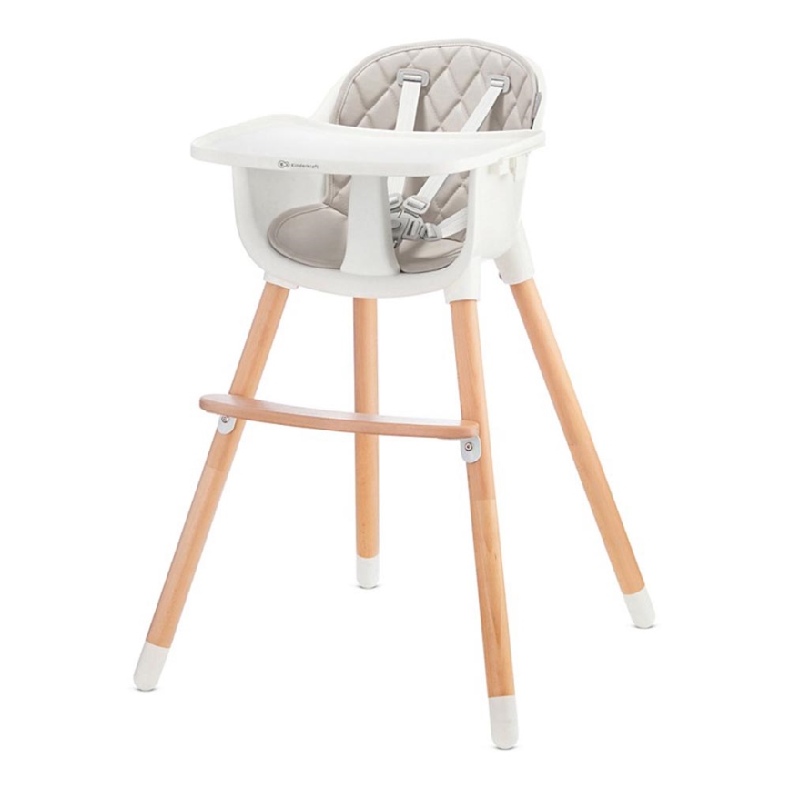 KINDERKRAFT - Detská jedálenská stolička SIENNA buk/šedá