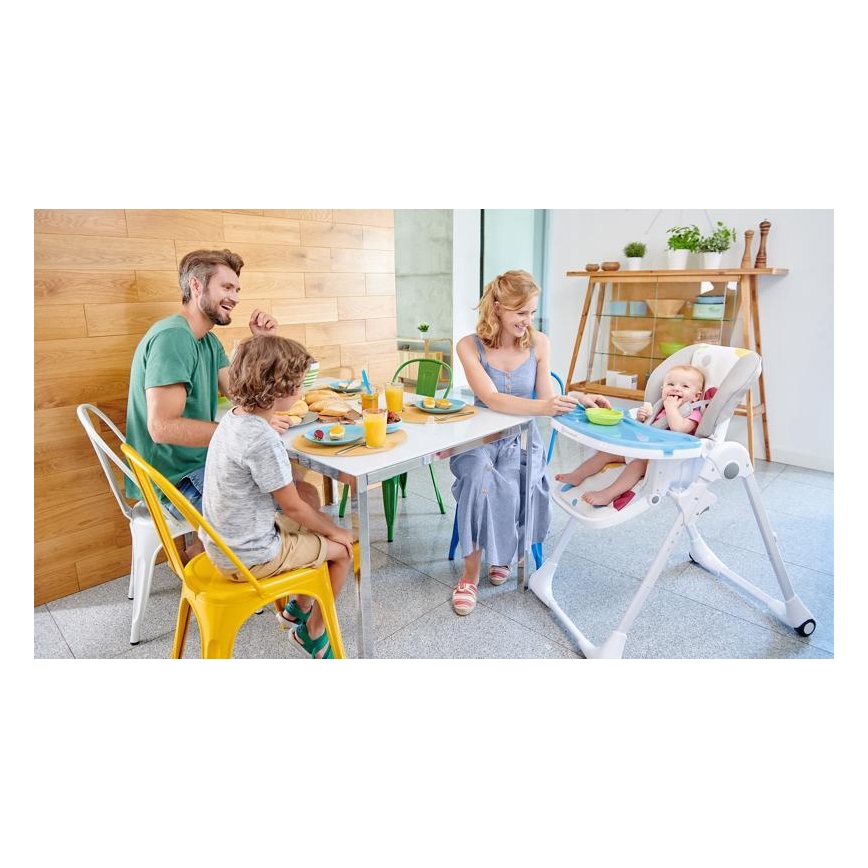 KINDERKRAFT - Detská jedálenská stolička YUMMY béžová/biela