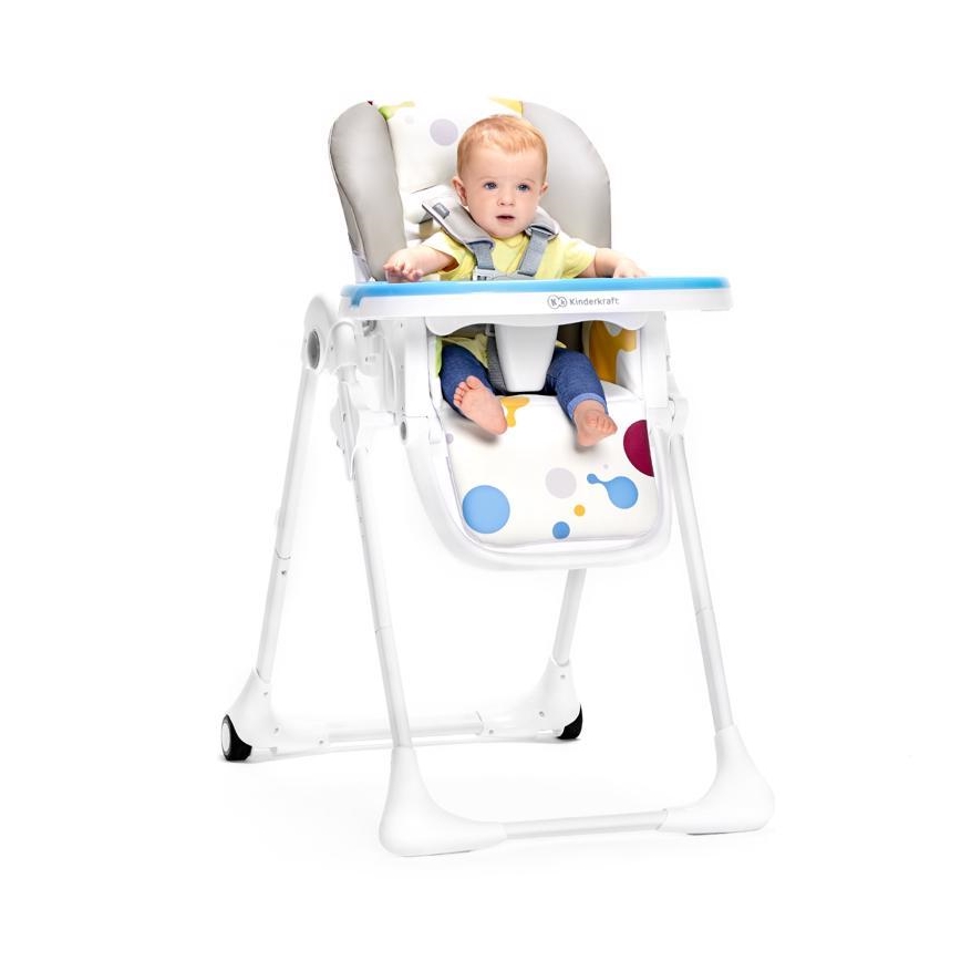 KINDERKRAFT - Detská jedálenská stolička YUMMY ružová/biela