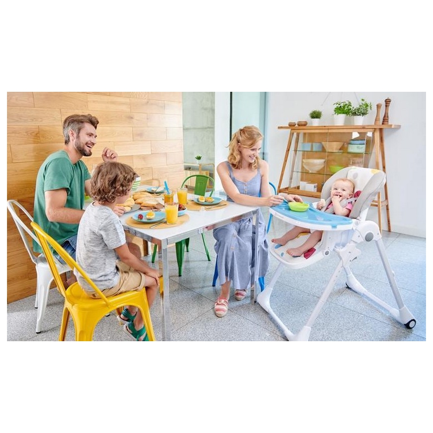 KINDERKRAFT - Detská jedálenská stolička YUMMY šedá