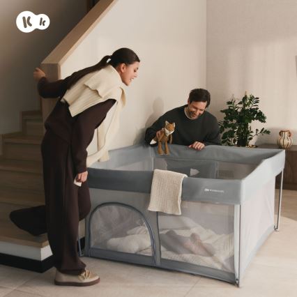 KINDERKRAFT - Detská ohrádka ZIKI sivá