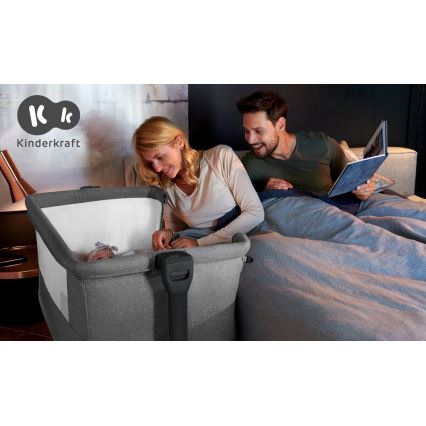 KINDERKRAFT - Detská postieľka NESTE GROW svetlošedá