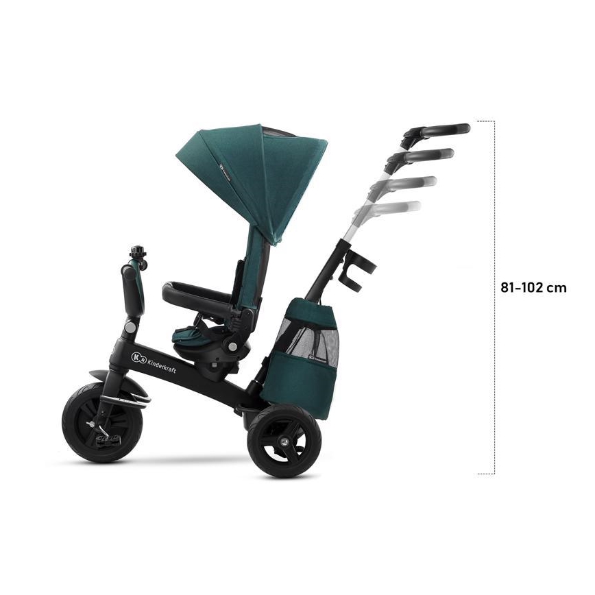 KINDERKRAFT - Detská trojkolka 5v1 EASYTWIST šedá/čierna