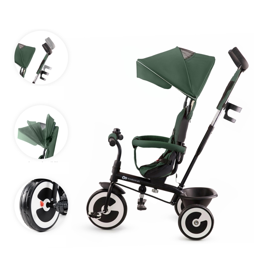 KINDERKRAFT - Detská trojkolka ASTON Mystic green