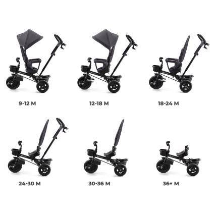 KINDERKRAFT - Detská trojkolka AVEO šedá