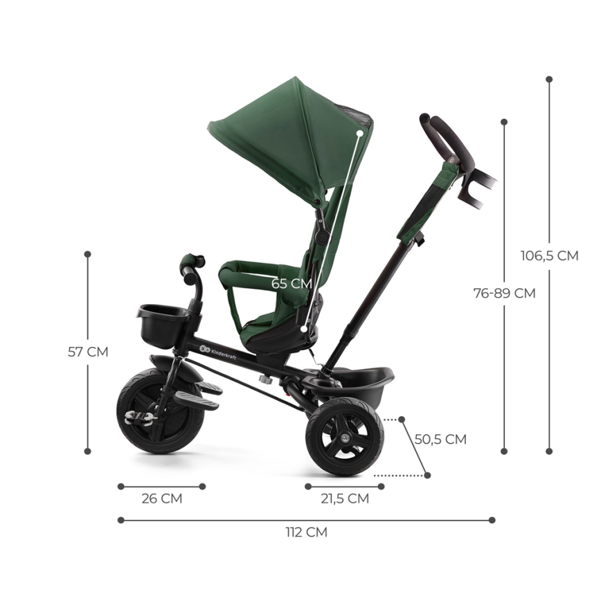 KINDERKRAFT - Detská trojkolka AVEO zelená