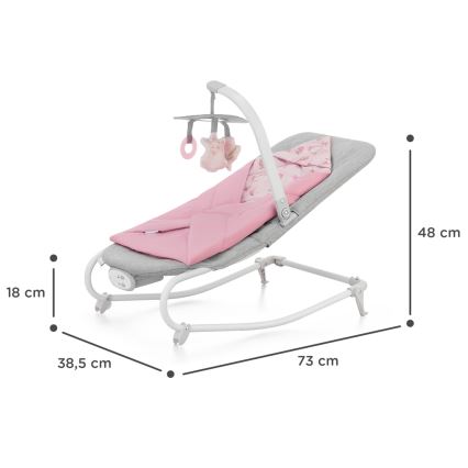 KINDERKRAFT - Detská vibrujúca hojdačka s melódiou FELIO 2 ružová