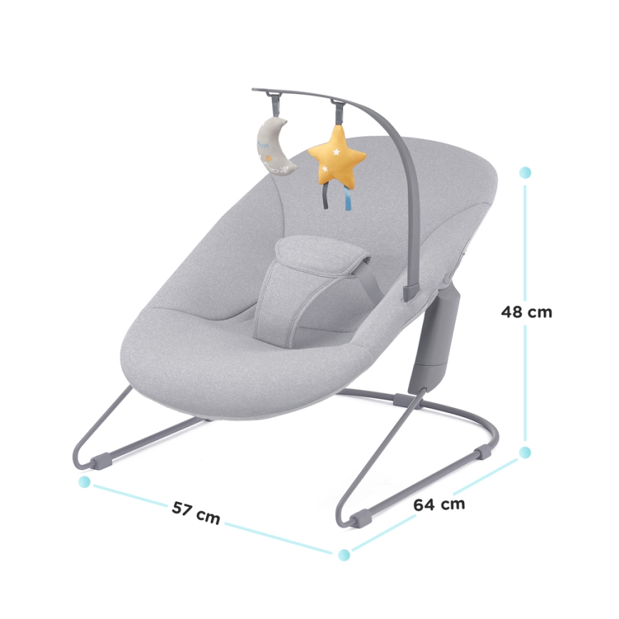 KINDERKRAFT - Detské ležadlo CALMEE šedá