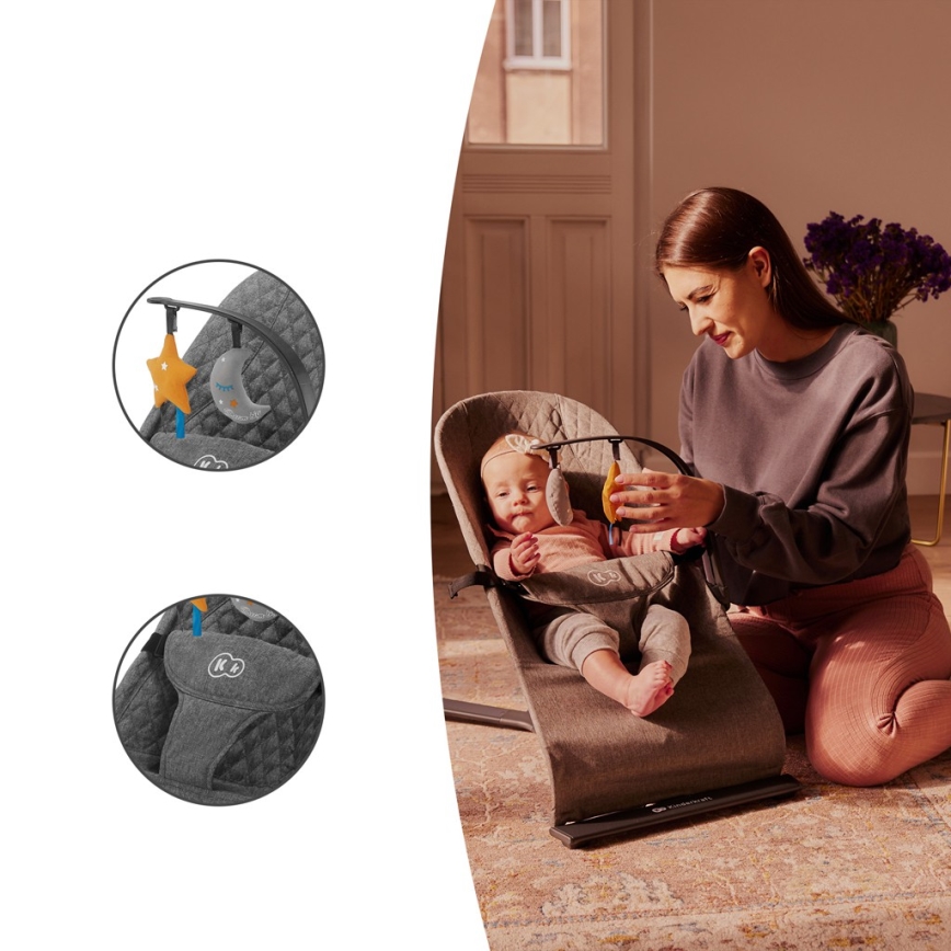 KINDERKRAFT - Detské ležadlo MIMI šedá