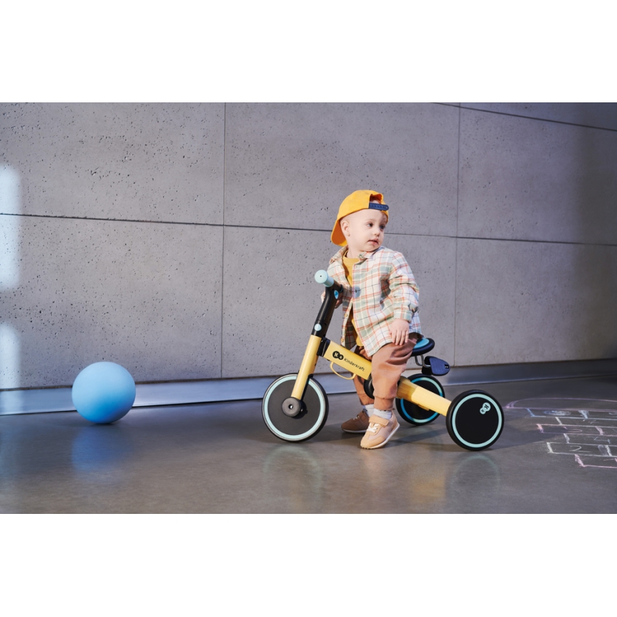 KINDERKRAFT - Detské odrážadlo 3v1 4TRIKE žltá/mintová