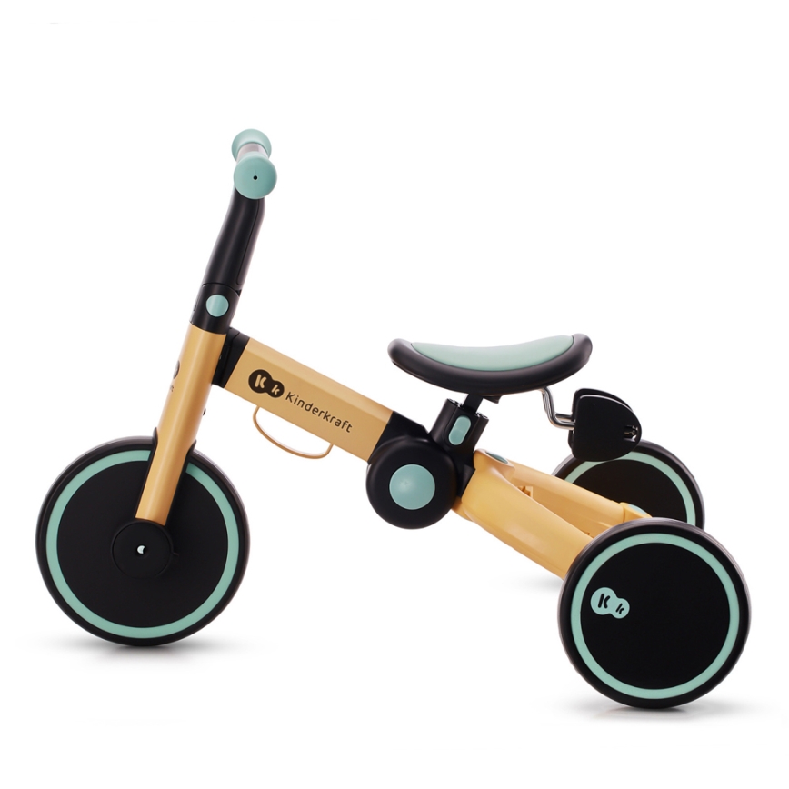 KINDERKRAFT - Detské odrážadlo 3v1 4TRIKE žltá/mintová