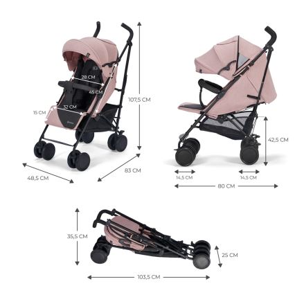 KINDERKRAFT - Golfový kočík SIESTA Pink princess