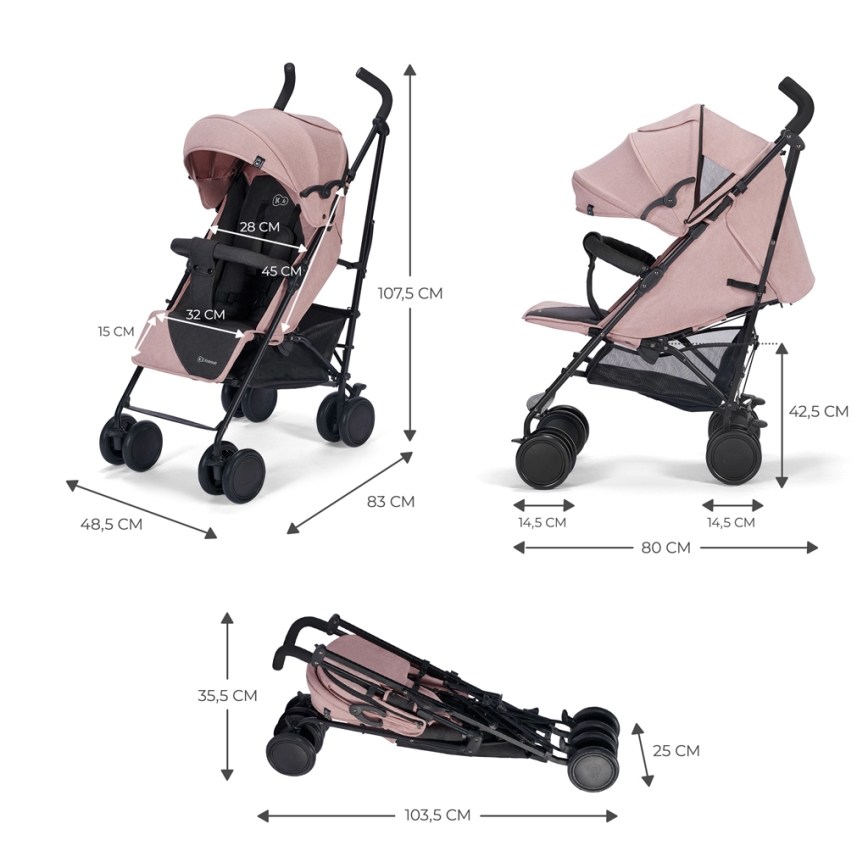 KINDERKRAFT - Golfový kočík SIESTA Pink princess