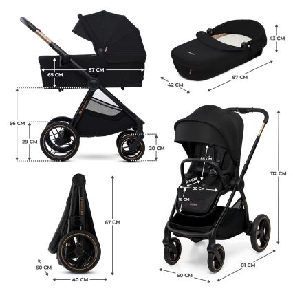 KINDERKRAFT - Kombinovaný kočík 2v1 NEA 2 Midnight black