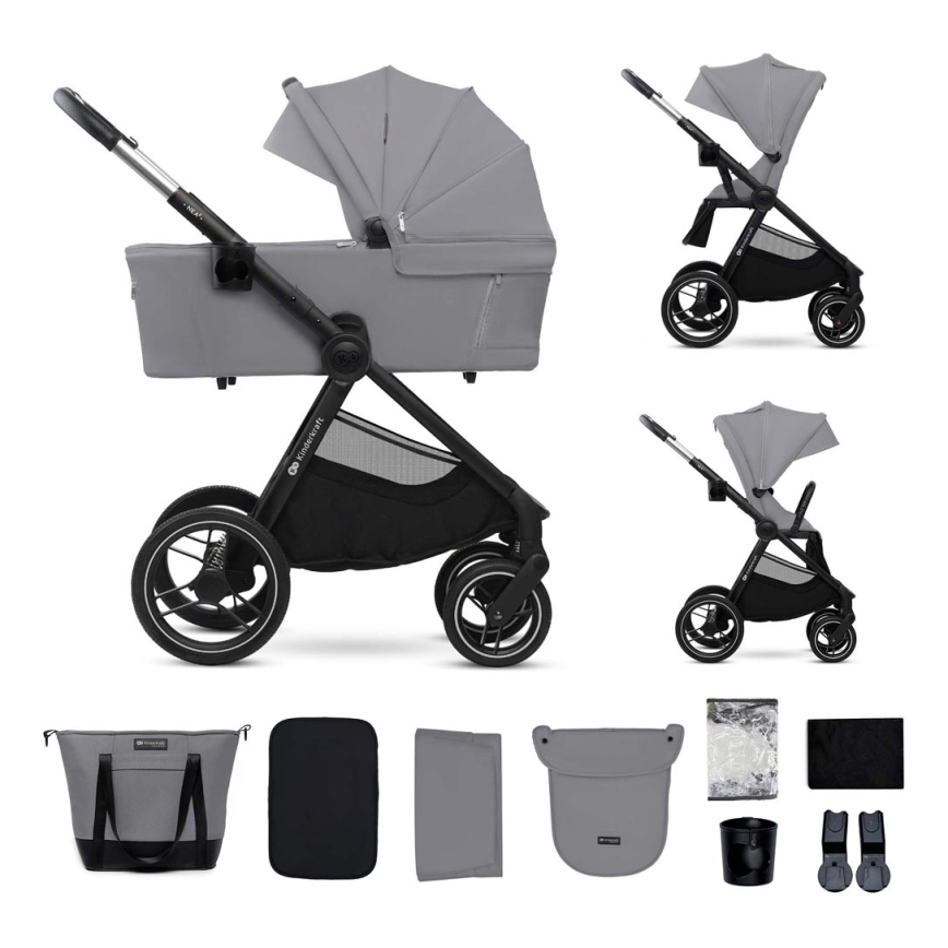 KINDERKRAFT - Kombinovaný kočík 2v1 NEA 2 Platinum grey