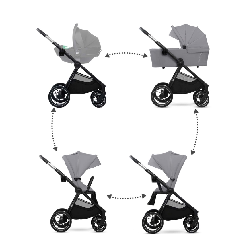 KINDERKRAFT - Kombinovaný kočík 2v1 NEA 2 Platinum grey