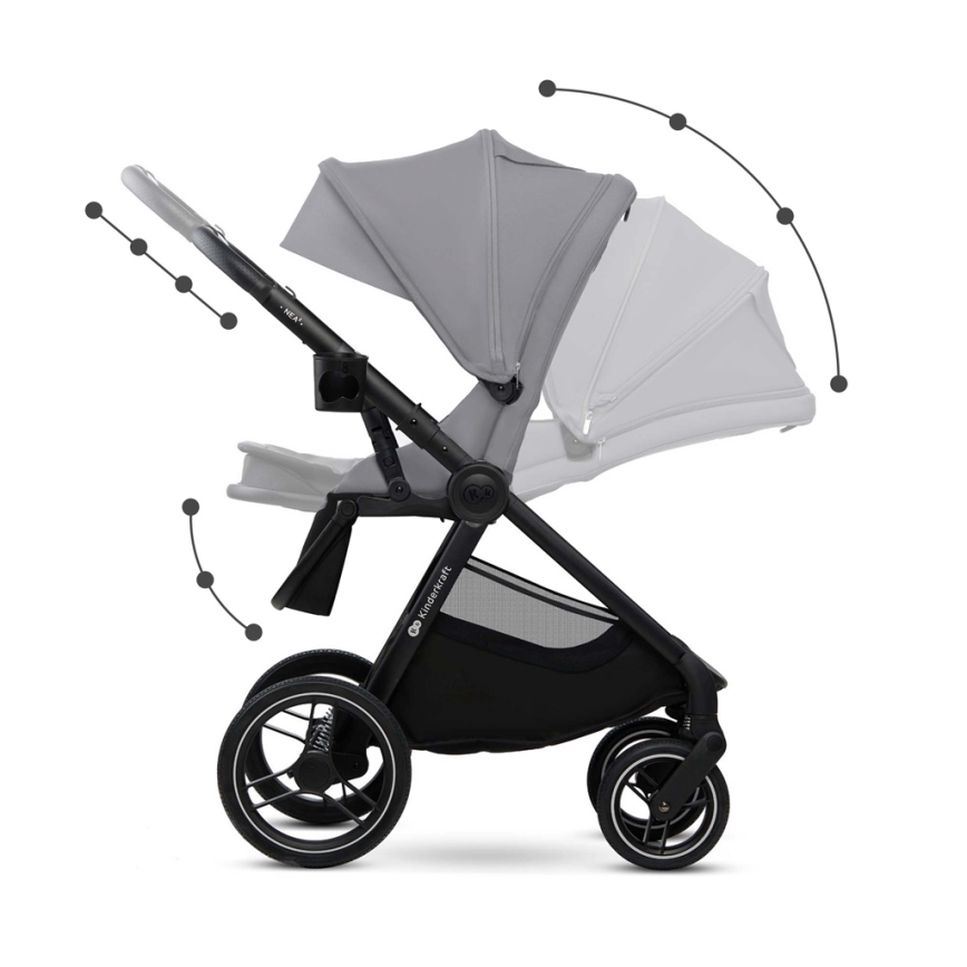 KINDERKRAFT - Kombinovaný kočík 2v1 NEA 2 Platinum grey