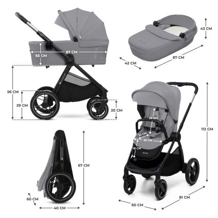 KINDERKRAFT - Kombinovaný kočík 2v1 NEA 2 Platinum grey