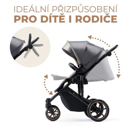 KINDERKRAFT - Kombinovaný kočík 2v1 PRIME 2 šedá