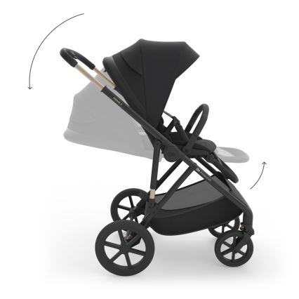 KINDERKRAFT - Kombinovaný kočík 3 v 1 PRIME 3 Venezian čierny