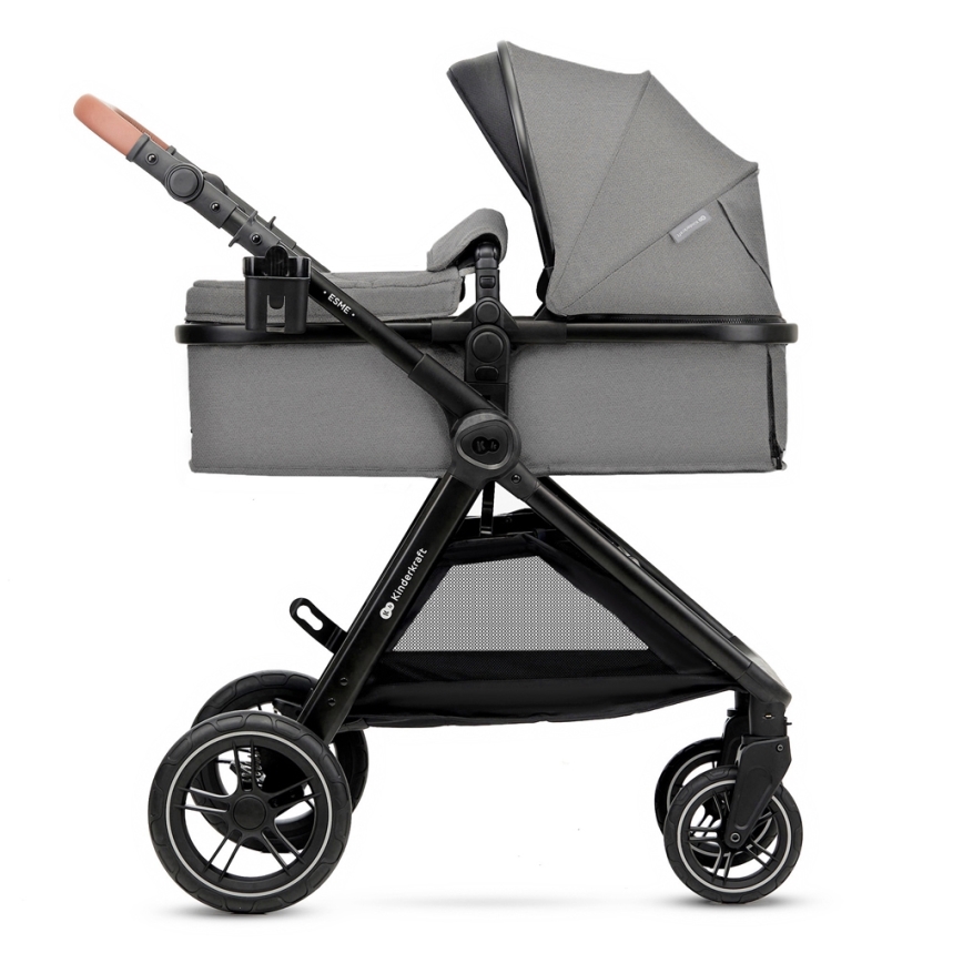 KINDERKRAFT - Kombinovaný kočík 3v1 ESME Moonlight grey + autosedačka MINK PRO