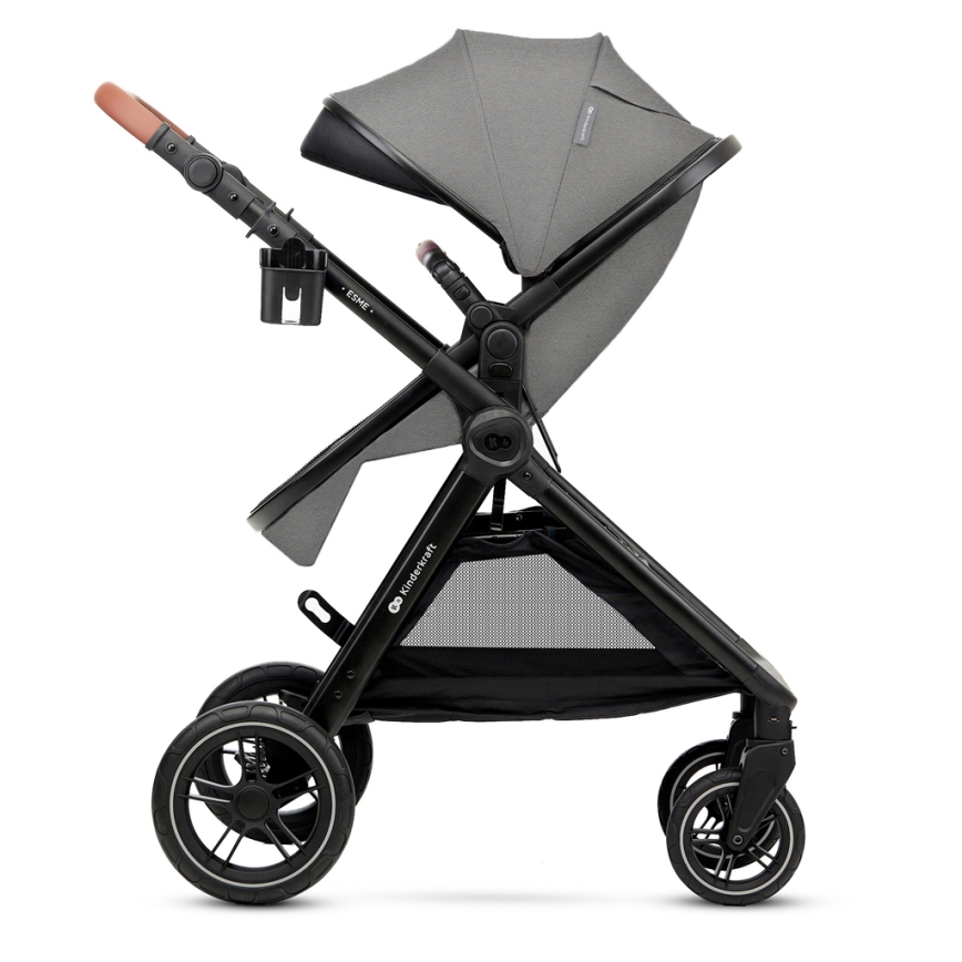 KINDERKRAFT - Kombinovaný kočík 3v1 ESME Moonlight grey + autosedačka MINK PRO