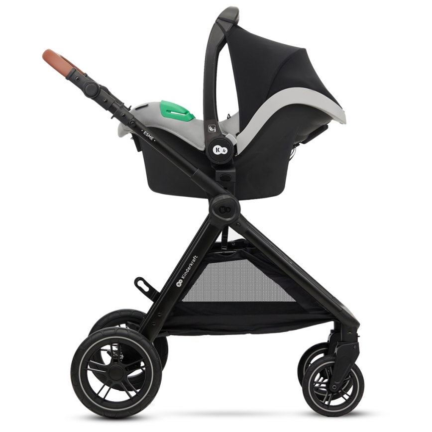 KINDERKRAFT - Kombinovaný kočík 3v1 ESME Moonlight grey + autosedačka MINK PRO