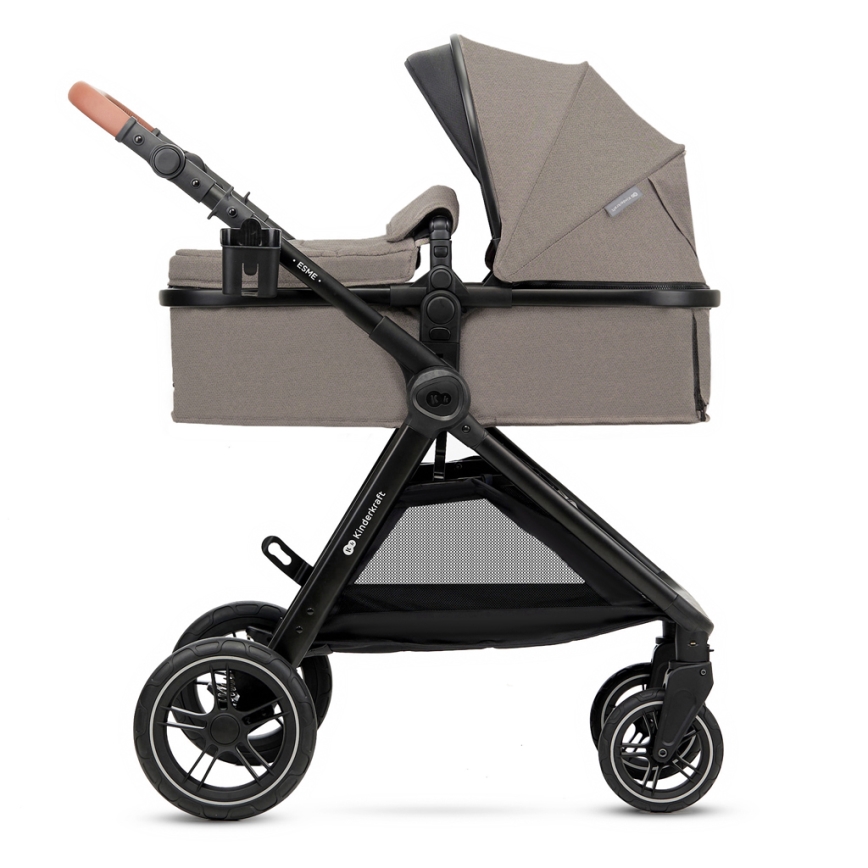 KINDERKRAFT - Kombinovaný kočík 3v1 ESME Sand beige + autosedačka MINK PRO