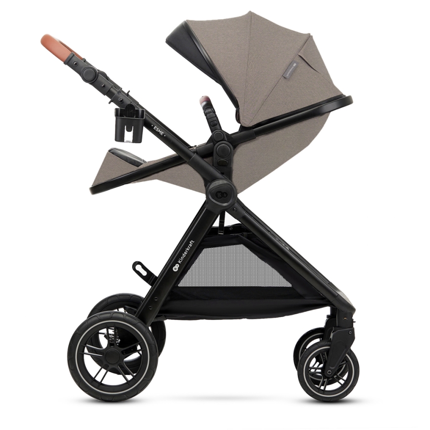 KINDERKRAFT - Kombinovaný kočík 3v1 ESME Sand beige + autosedačka MINK PRO