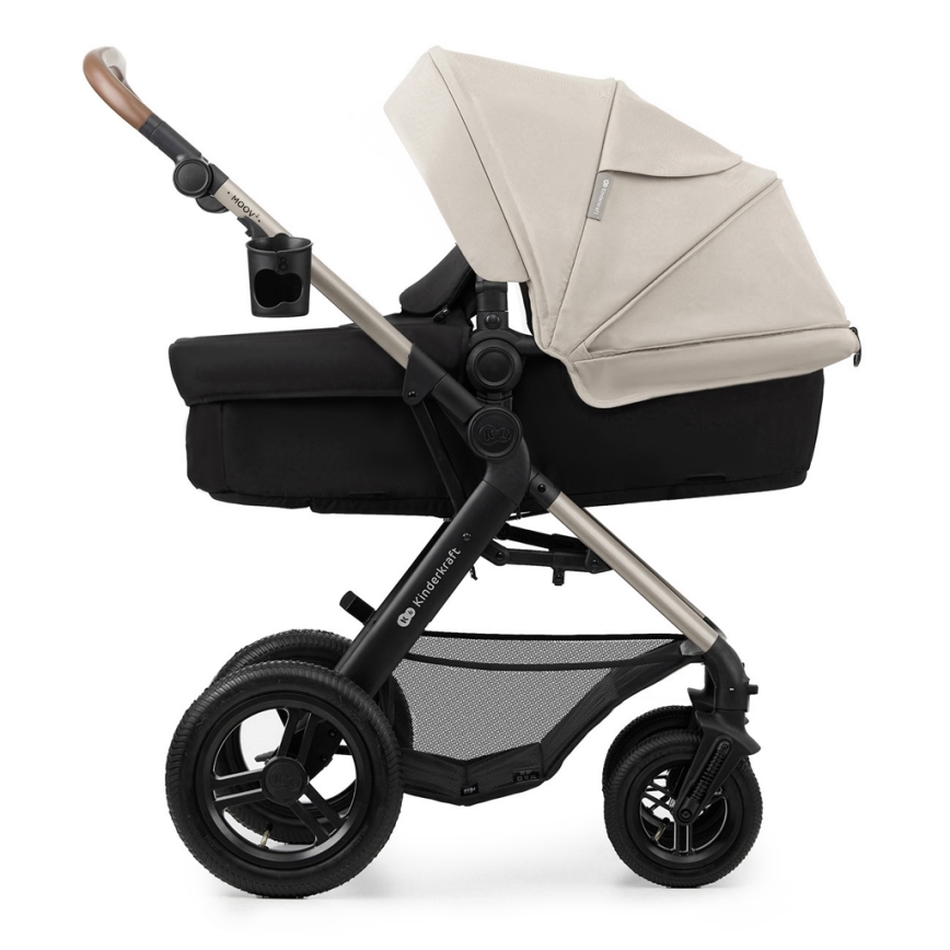 KINDERKRAFT - Kombinovaný kočík 3v1 MOOV 2 AIR Moonlight grey + autosedačka MINK PRO