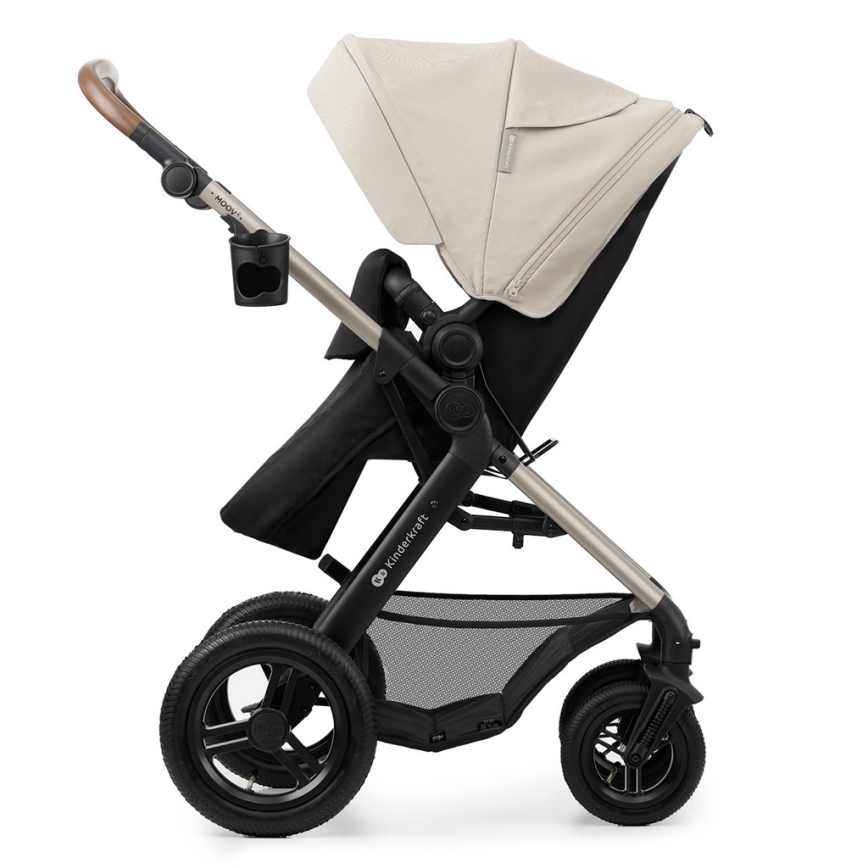 KINDERKRAFT - Kombinovaný kočík 3v1 MOOV 2 AIR Moonlight grey + autosedačka MINK PRO