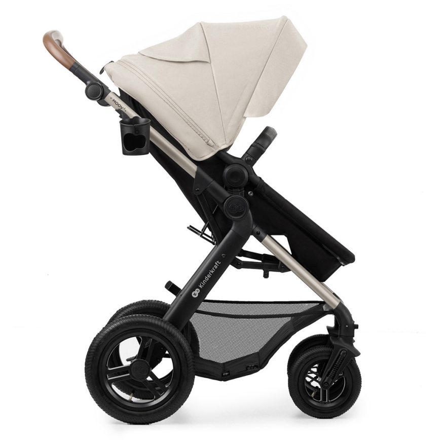 KINDERKRAFT - Kombinovaný kočík 3v1 MOOV 2 AIR Moonlight grey + autosedačka MINK PRO