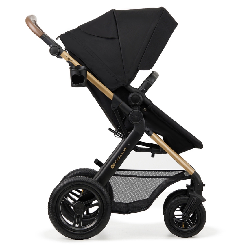 KINDERKRAFT - Kombinovaný kočík 3v1 MOOV 2 AIR Pure black + autosedačka MINK PRO