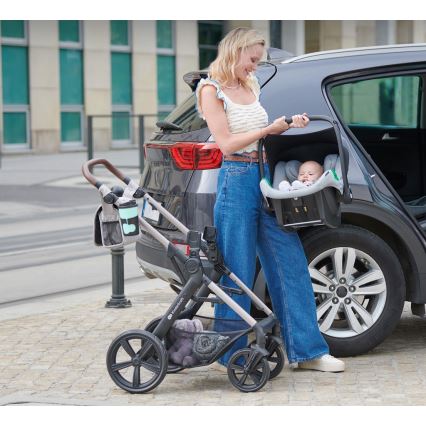 KINDERKRAFT - Kombinovaný kočík 3v1 MOOV 2 Sand beige + autosedačka MINK PRO