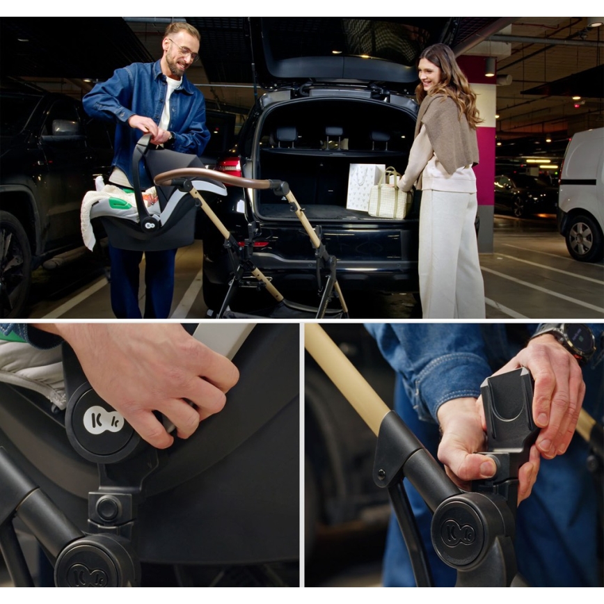 KINDERKRAFT - Kombinovaný kočík 3v1 MOOV 2 XL Air Black