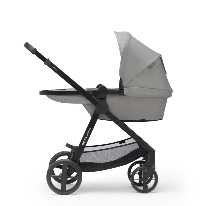 KINDERKRAFT - Kombinovaný kočík 3v1 NEWLY Moonlight grey  + autosedačka MINK PRO