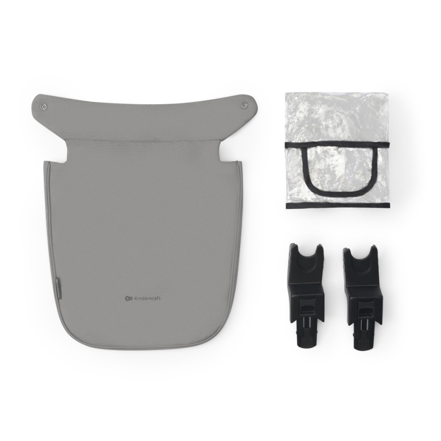 KINDERKRAFT - Kombinovaný kočík 3v1 NEWLY Moonlight grey  + autosedačka MINK PRO