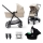 KINDERKRAFT - Kombinovaný kočík 3v1 NEWLY Sand beige + autosedačka MINK PRO