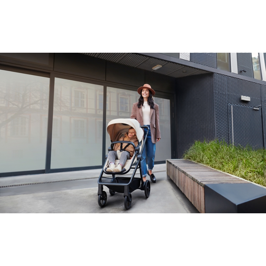 KINDERKRAFT - Kombinovaný kočík 3v1 NEWLY Sand beige + autosedačka MINK PRO