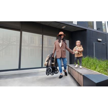 KINDERKRAFT - Kombinovaný kočík 3v1 NEWLY Sand beige + autosedačka MINK PRO