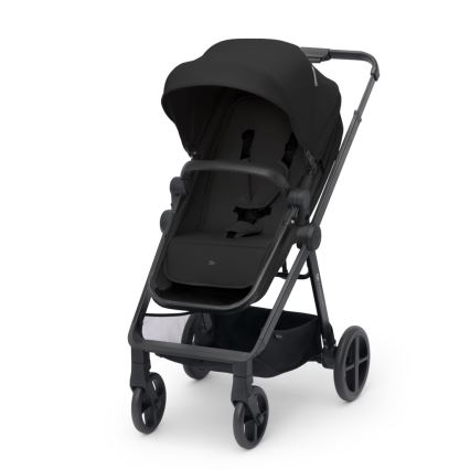 KINDERKRAFT - Kombinovaný kočík 4v1 NEWLY Classic čierny + autosedačka MINK PRO so základňou ISOFIX