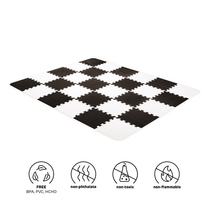 KINDERKRAFT - Penové puzzle LUNO 30ks čierna/biela