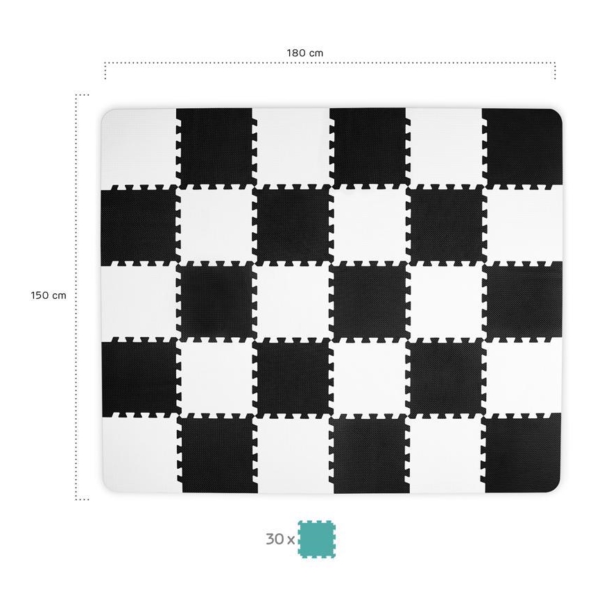 KINDERKRAFT - Penové puzzle LUNO 30ks čierna/biela