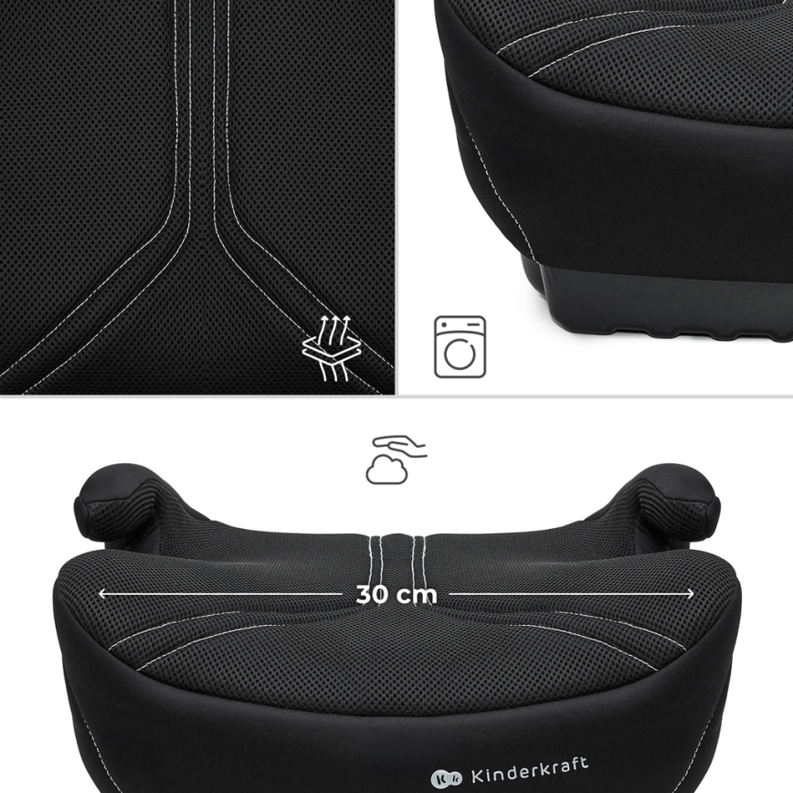 KINDERKRAFT - Podsedák do auta I-BOOST 2 PRO i-Size 125–150 cm čierny